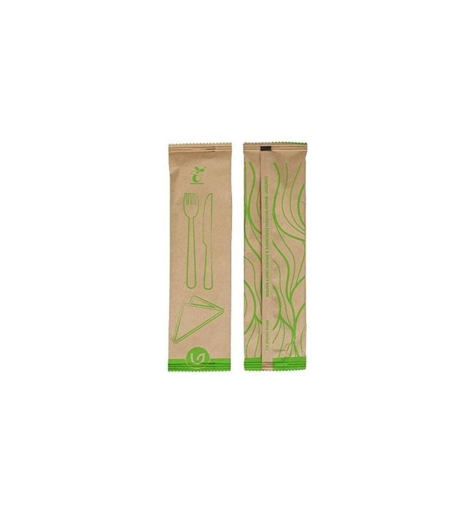 Verive - Sets de couverts jetables 3 pièces 100 Pièce/s Brun