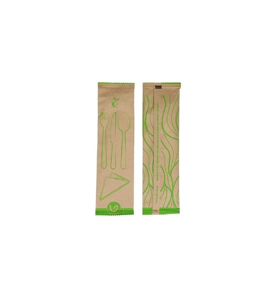 Verive - Sets de couverts jetables 4 pièces 100 Pièce/s Brun