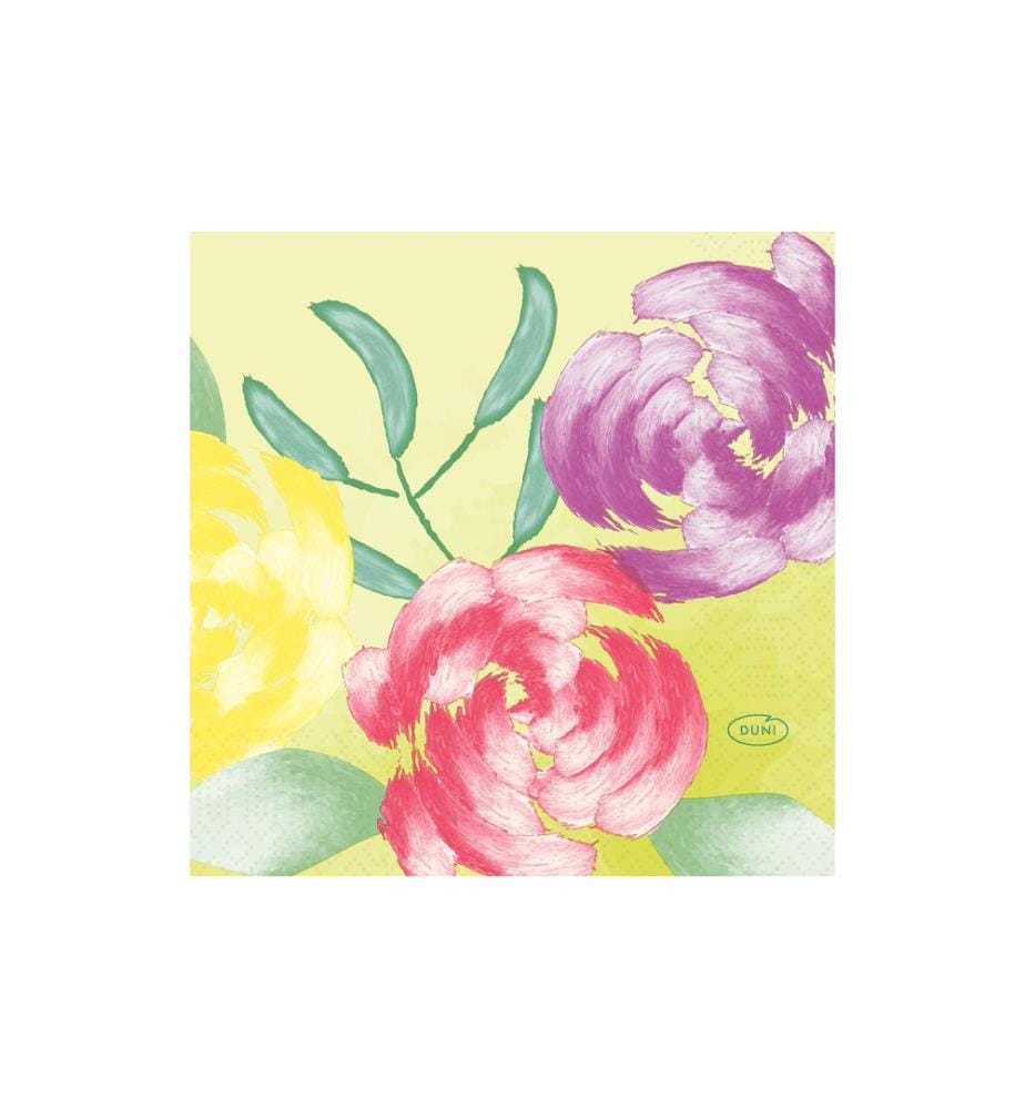 Duni - Serviettes à cocktail Soft Tropics 24 cm x 24 cm, 50 Pièce/s