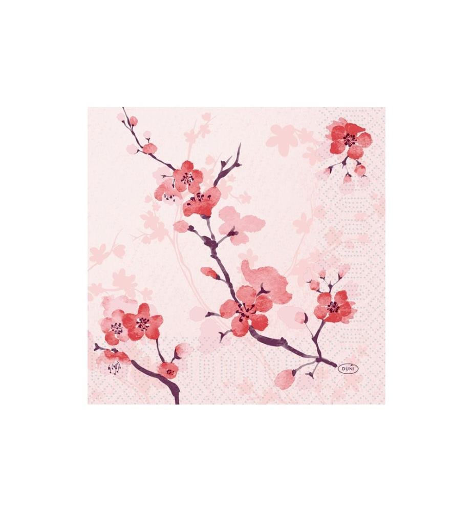 Duni - Serviettes en papier Cherry Breeze 33 cm x 33 cm, 50 Pièce/s