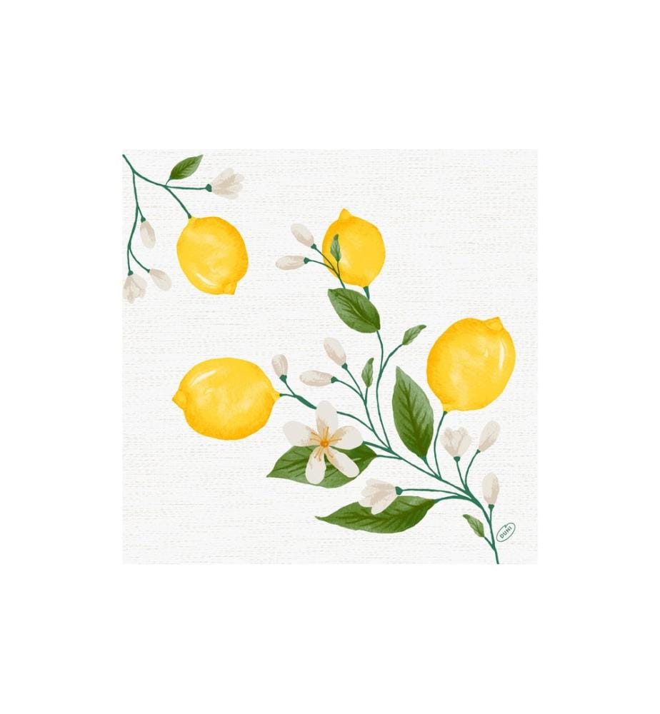 Duni - Serviettes en papier Lemon Fiesta 40 cm x 40 cm, 60 Pièce/s