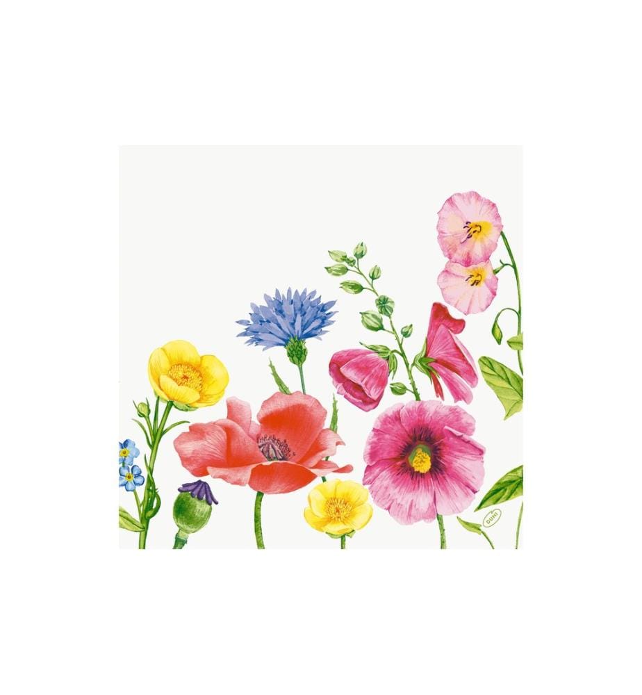 Duni - Serviettes en papier Flowy 60 pièces, 40 x 40 cm, Multicolore