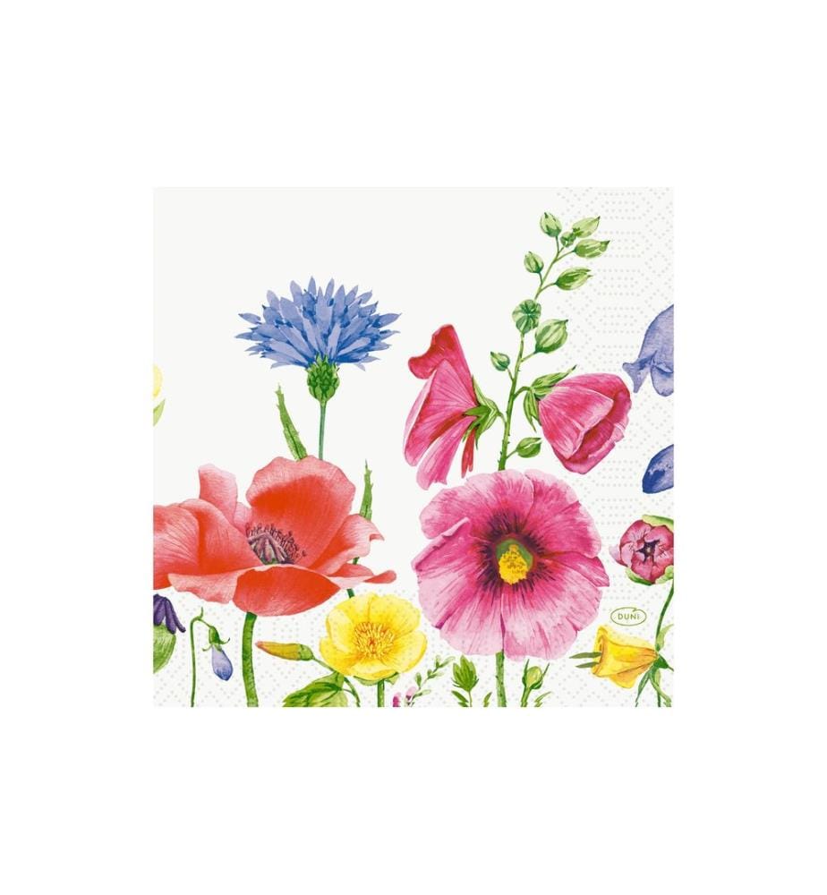 Duni - Serviettes en papier Flowy 250 pièces, 33 x 33 cm, Multicolore