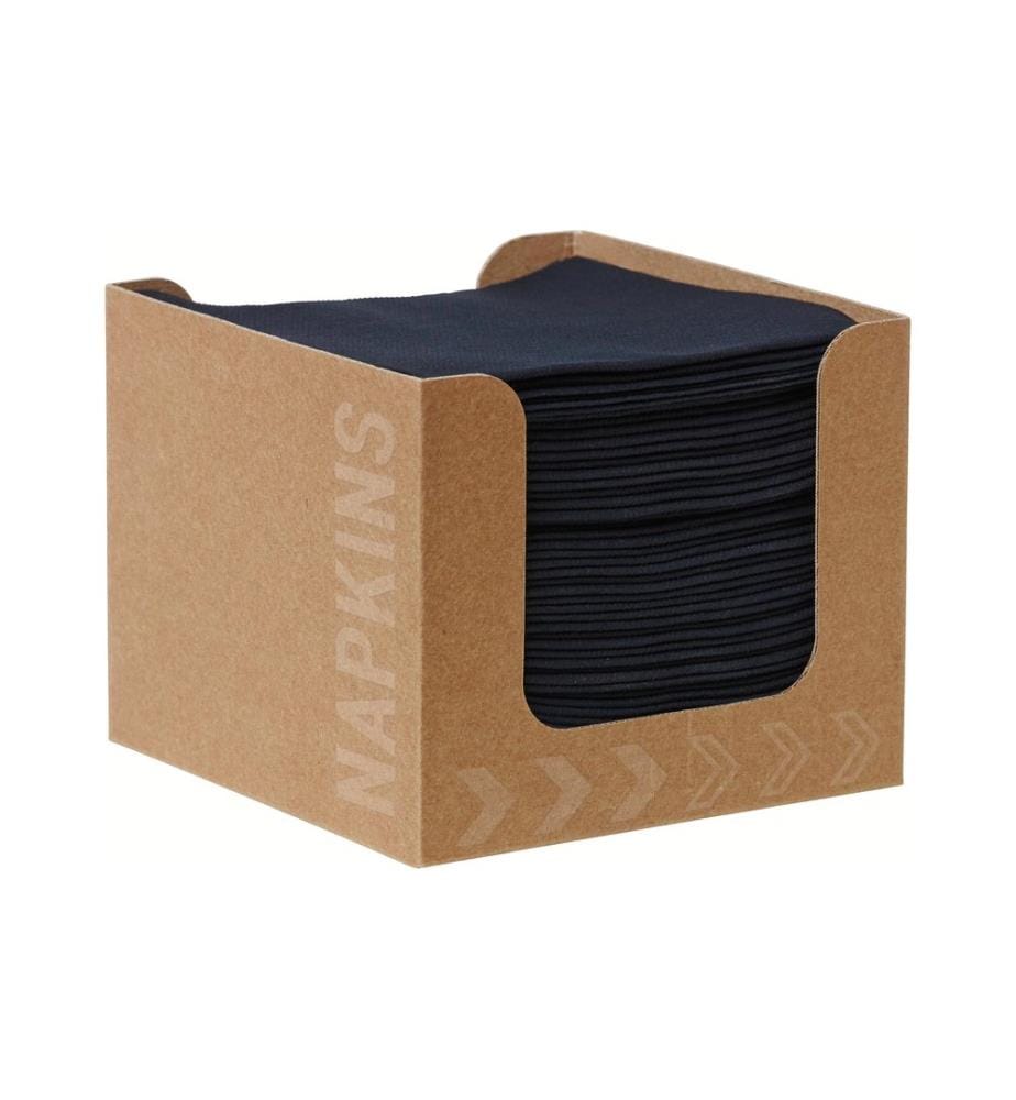 Duni - Serviettes à cocktail Fingerfood 20 cm x 20 cm, 50 Pièce/s, Noir