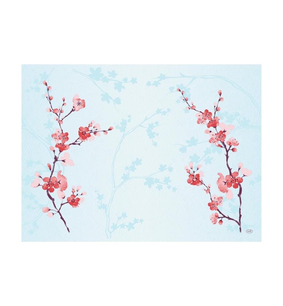 Duni - Set de table Cherry Breeze 100 pièces, 40 cm x 30 cm, Blanc/Rose