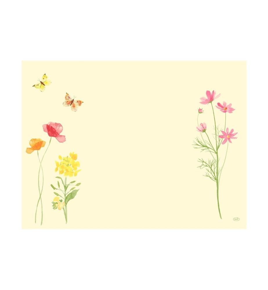 Duni - Set de table Poppy Field 40 cm x 30 cm, Jaune clair