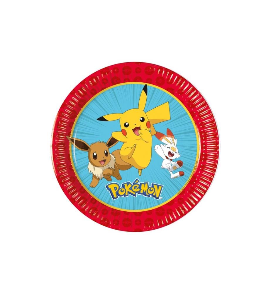 We fiesta Party - Assiettes jetables Pokémon 20 cm, 8 Pièce/s