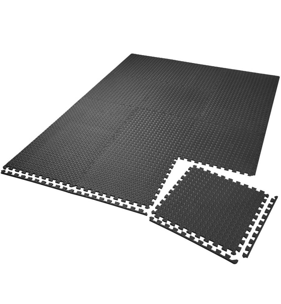 Ensemble de 12 Dalles Carrées EVA - Tapis de sol, Sport - noir