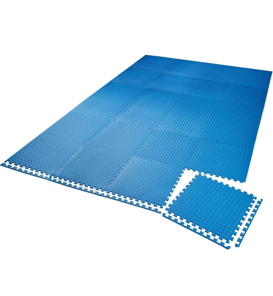 Ensemble de 24 dalles carrées EVA - Tapis de sol et de sport - bleu