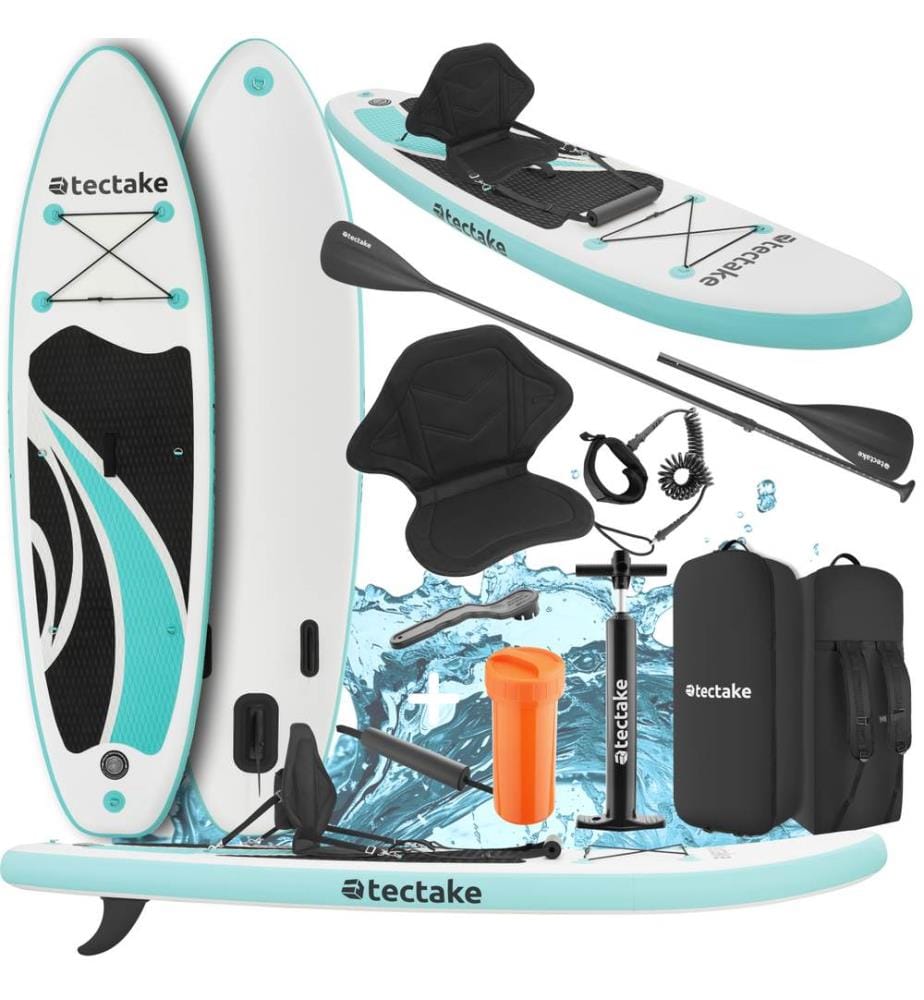 Planche de stand-up paddle 2 en 1 gonflable kit complet - blancturquoise