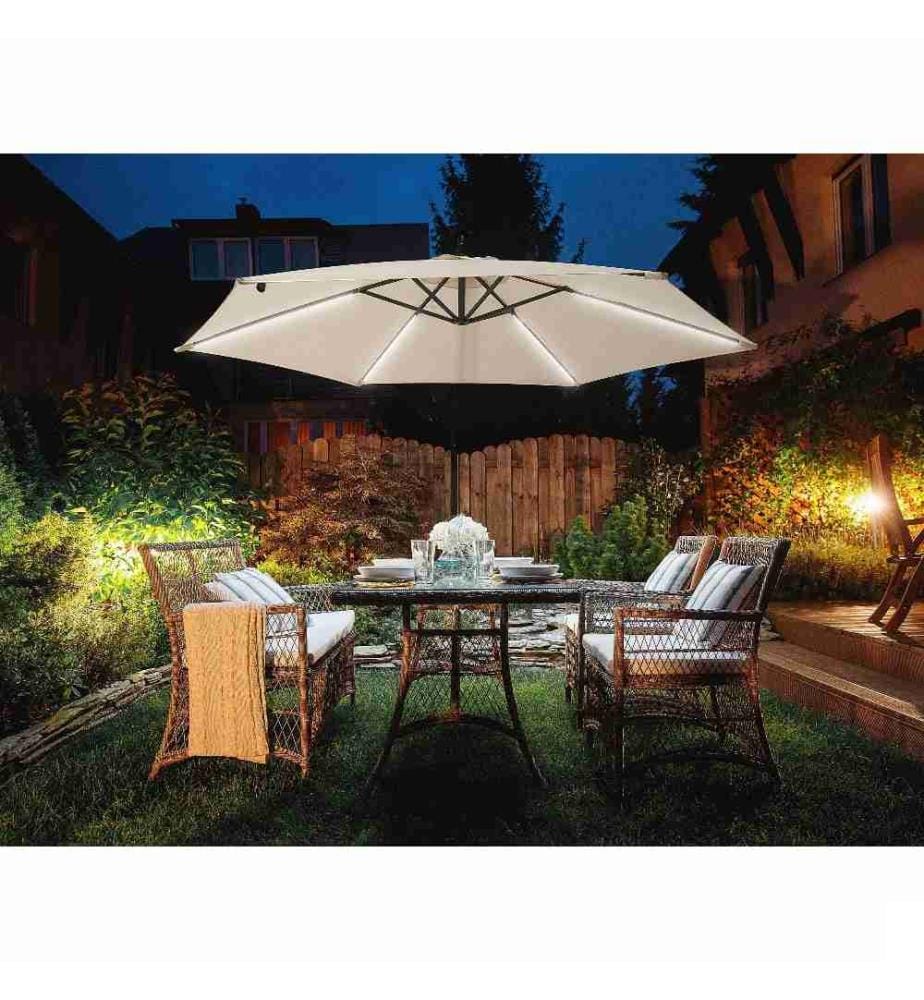 Parasol déporté LED 285 cm CORVAL Beige