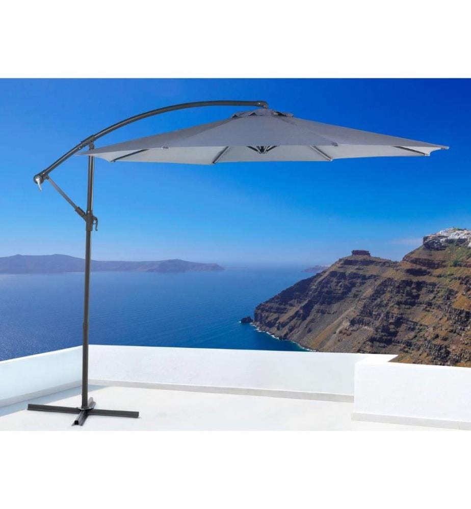 Parasol déporté 300 cm RAVENNA Gris foncé