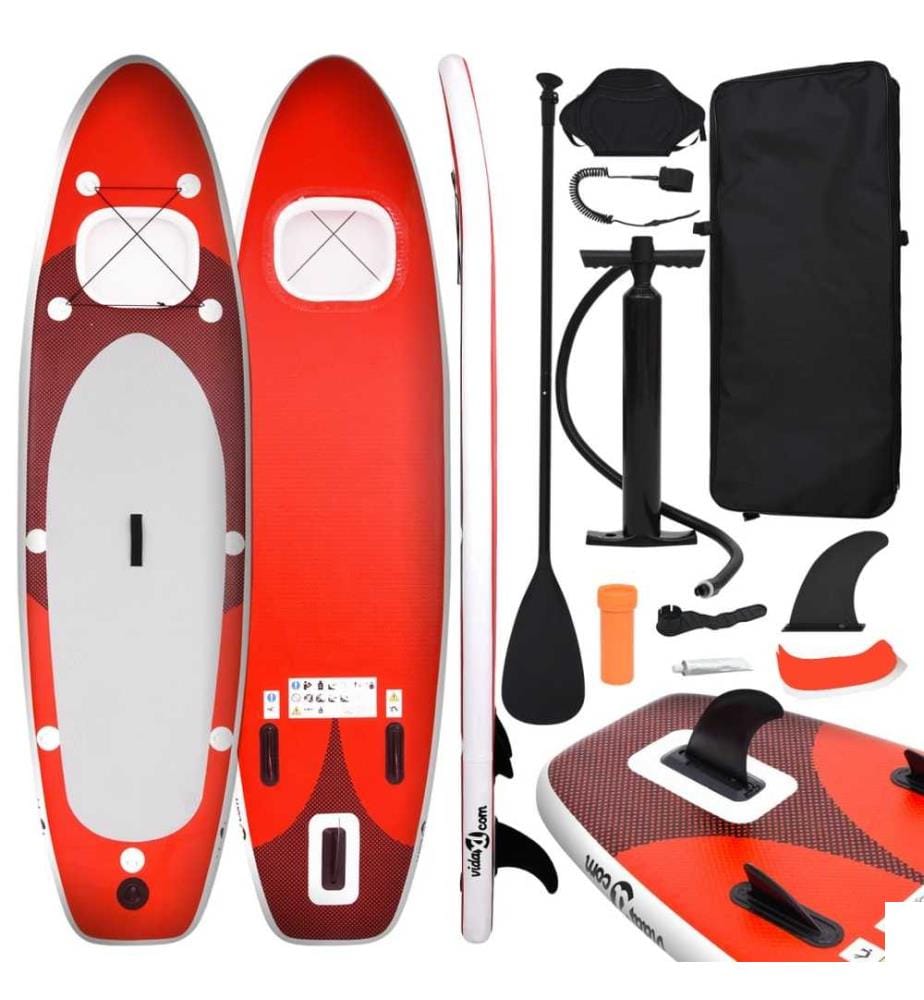 Ensemble de planche SUP gonflable Rouge 300x76x10 cm