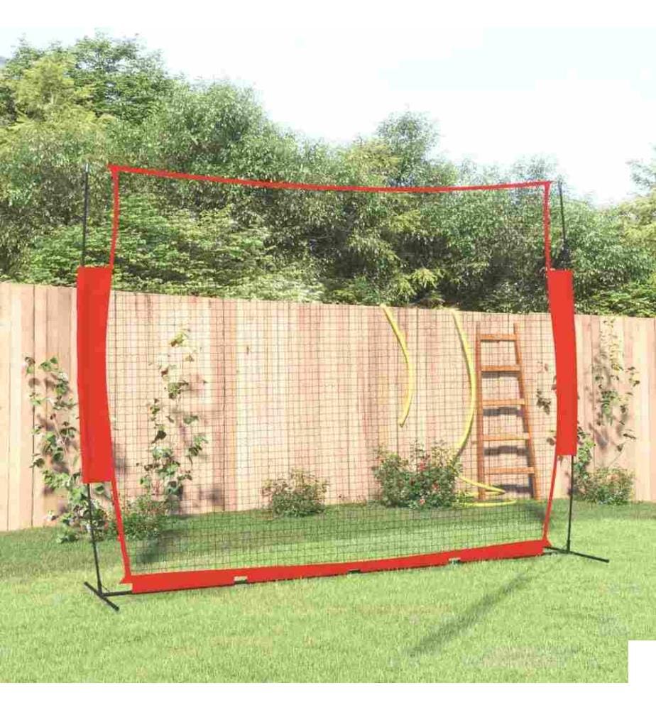 Filet de baseball portable rouge et noir 369x107x271 cm