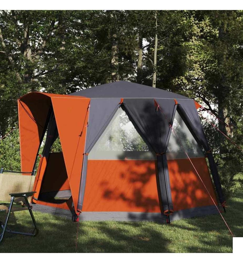 Tente de cabine 3 personnes Gris et orange 320 x 320 x 203 cm
