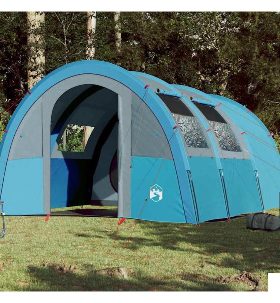 Tente de camping tunnel 4 personnes bleu imperméable