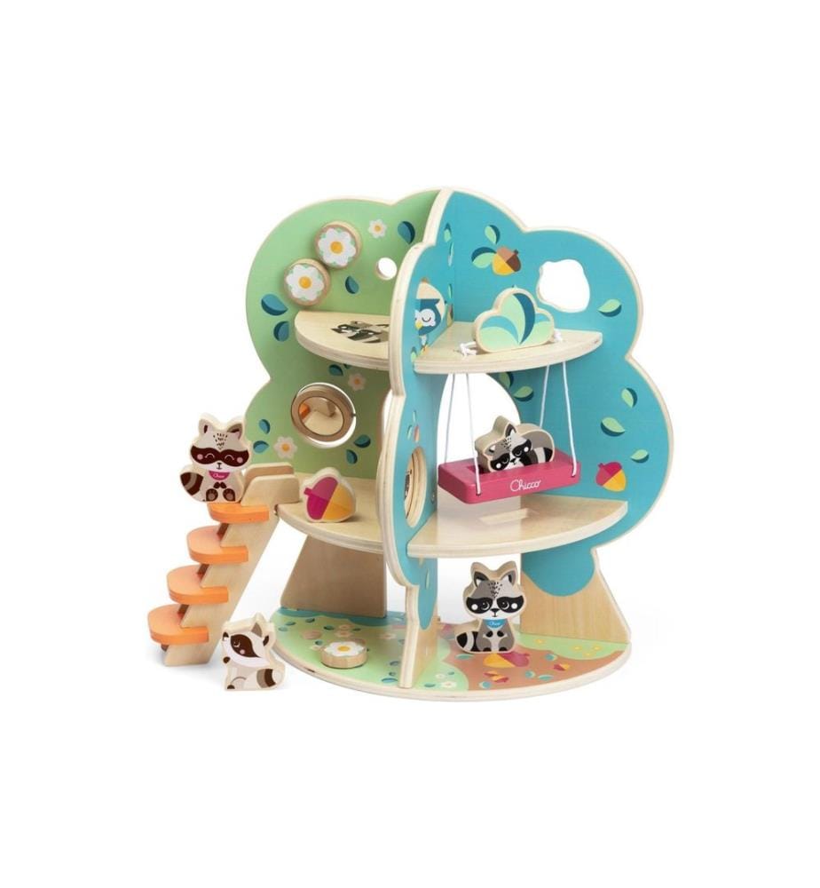 CHICCO - Jeux demboîtement My Wood Friends L'arbre du raton laveur