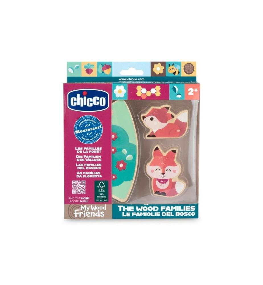 Chicco Set de figurines My Wood Friends  Maman renard lot de 2