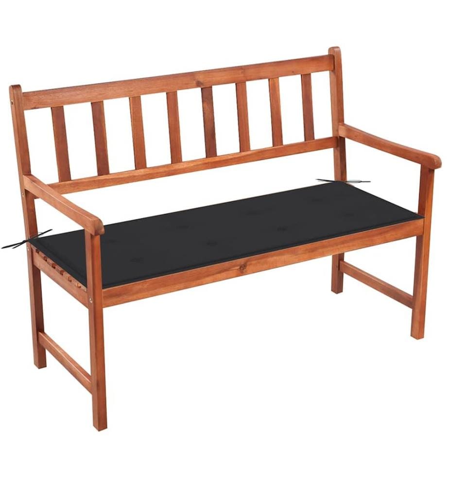 Banc de jardin avec coussin 120 cm Bois d'acacia massif