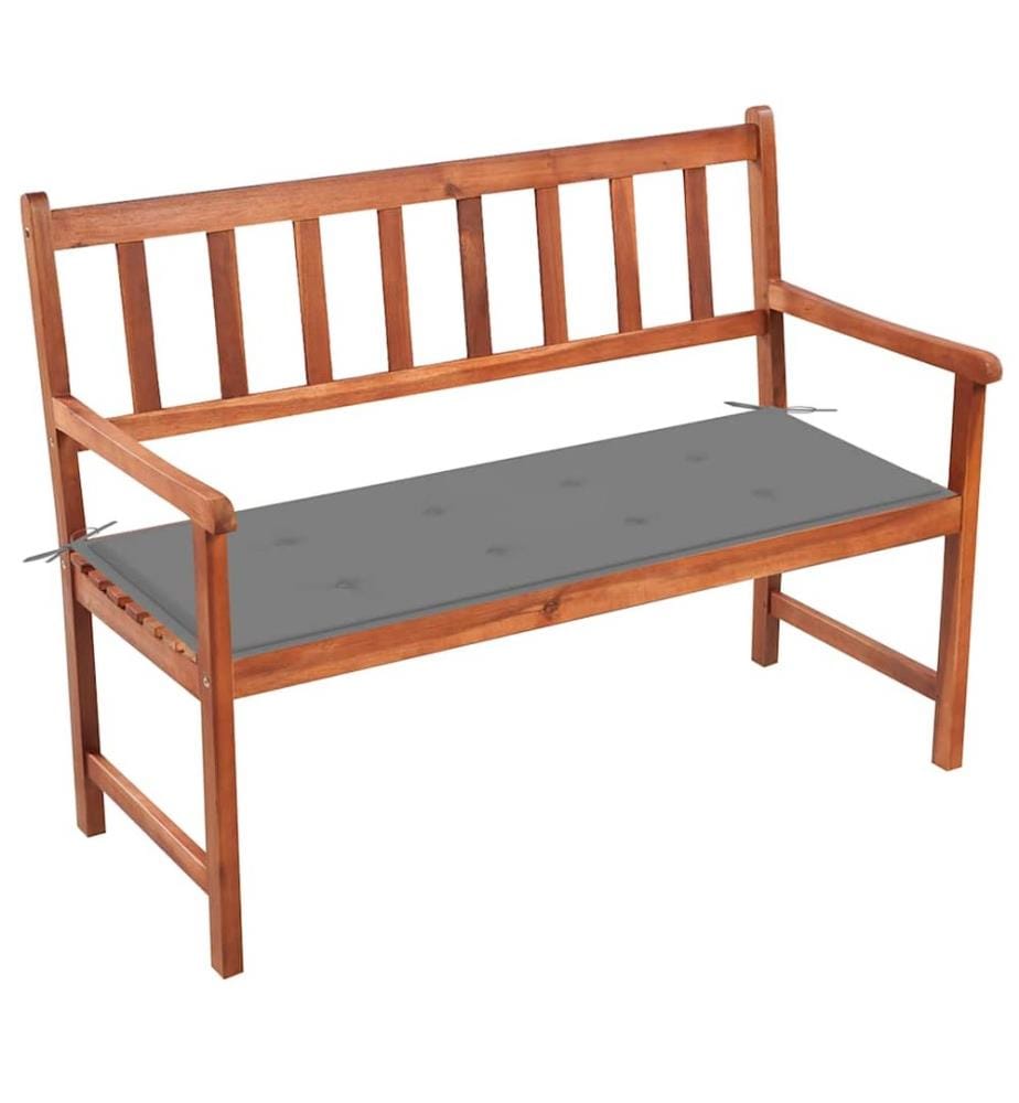 Banc de jardin avec coussin 120 cm Bois d'acacia massif
