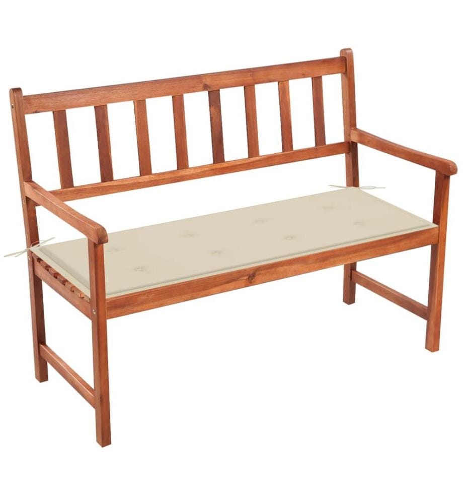 Banc de jardin avec coussin 120 cm Bois d'acacia massif