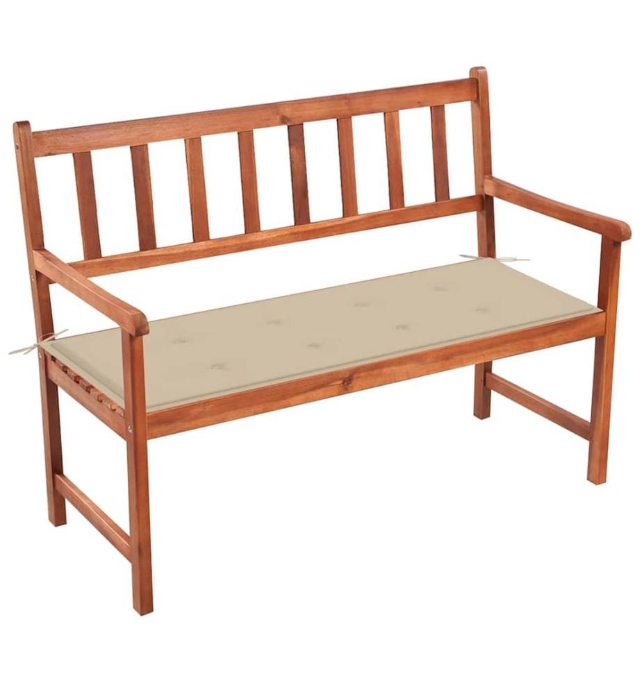Banc de jardin avec coussin 120 cm Bois d'acacia massif