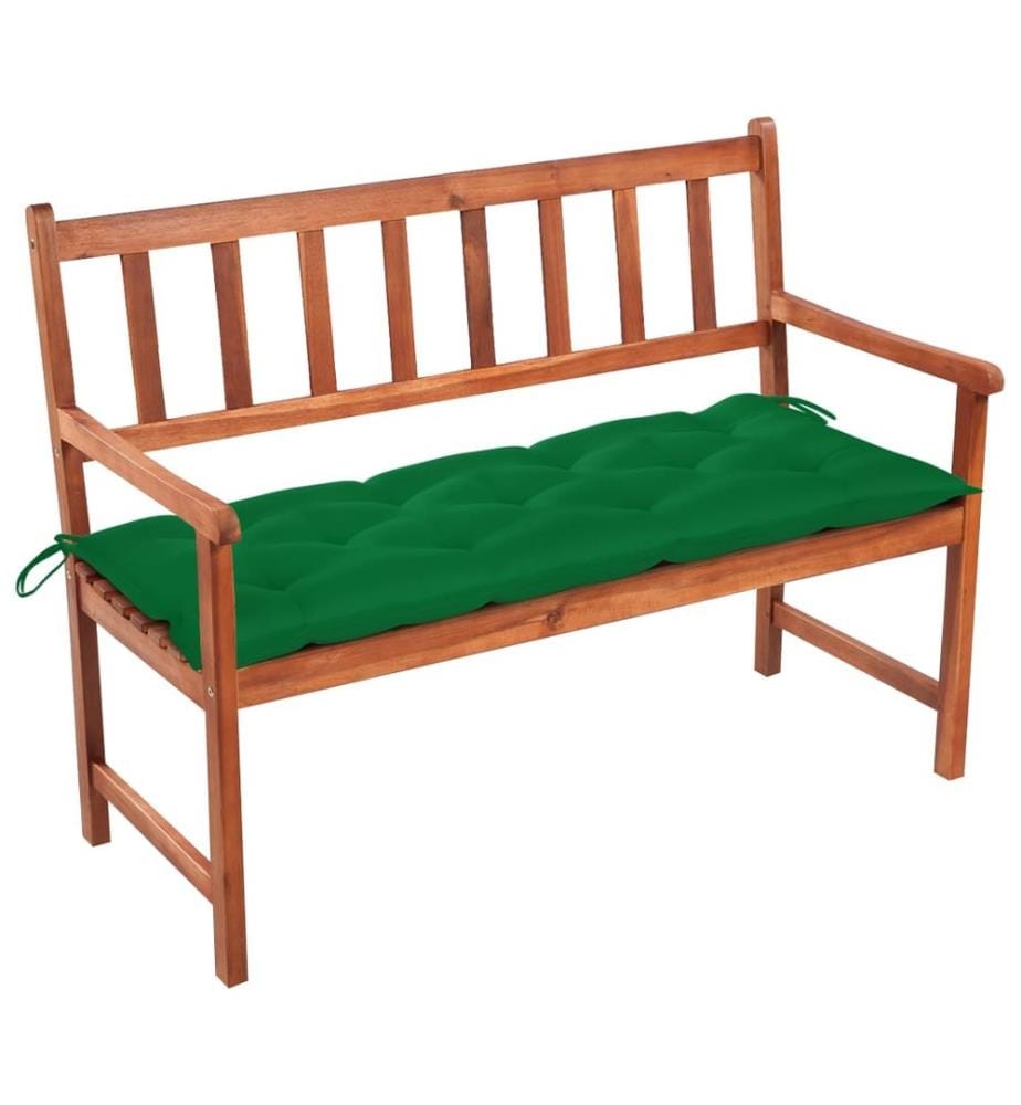 Banc de jardin avec coussin 120 cm Bois d'acacia massif