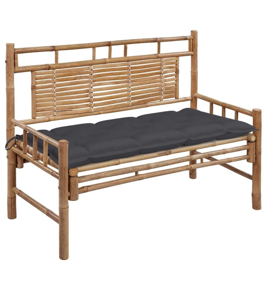 Banc de jardin avec coussin 120 cm Bambou
