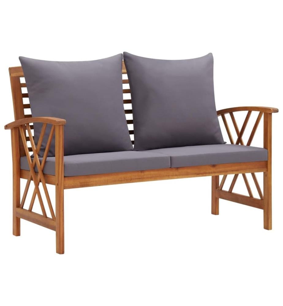 Banc de jardin avec coussins 119 cm Bois solide d'acacia