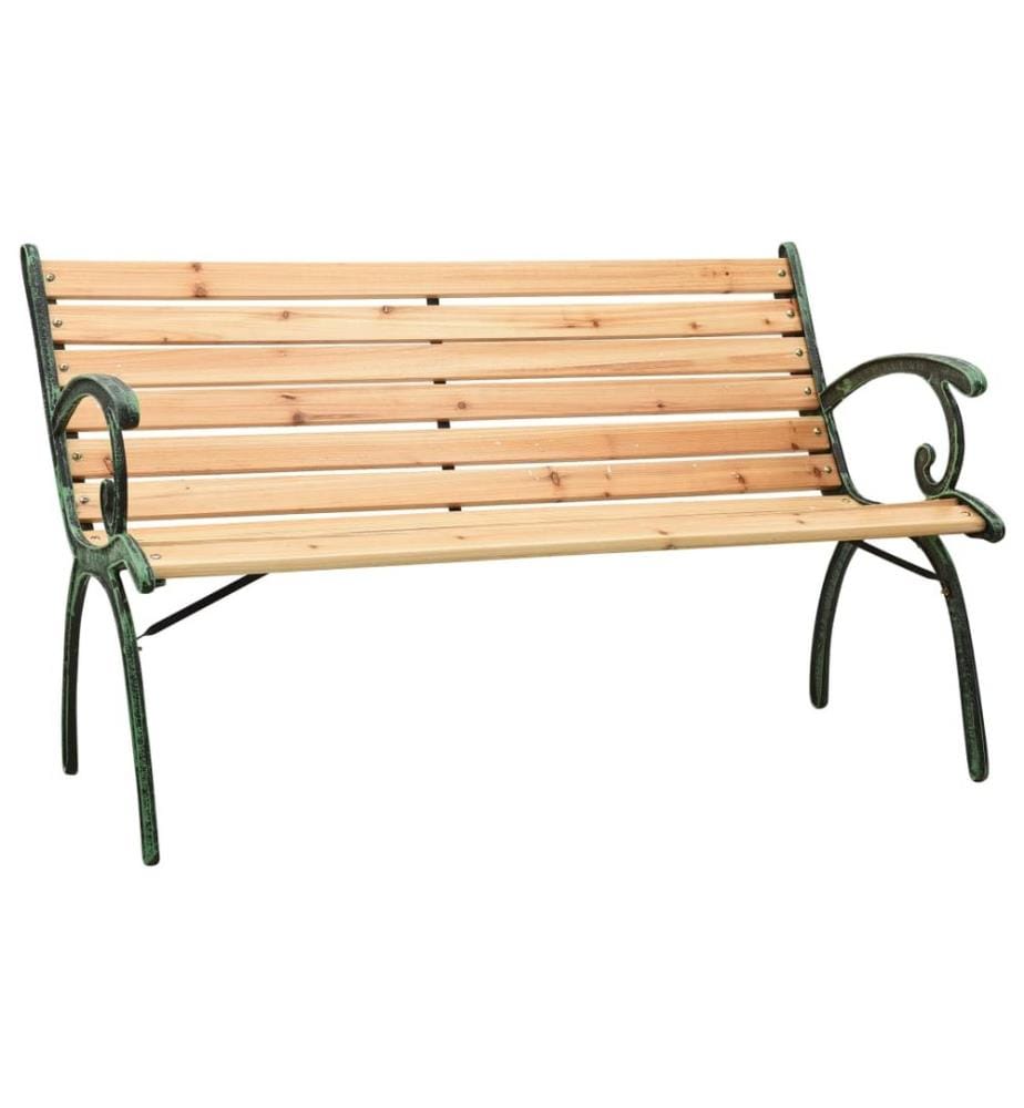 Banc de jardin 123 cm fonte et bois de sapin massif