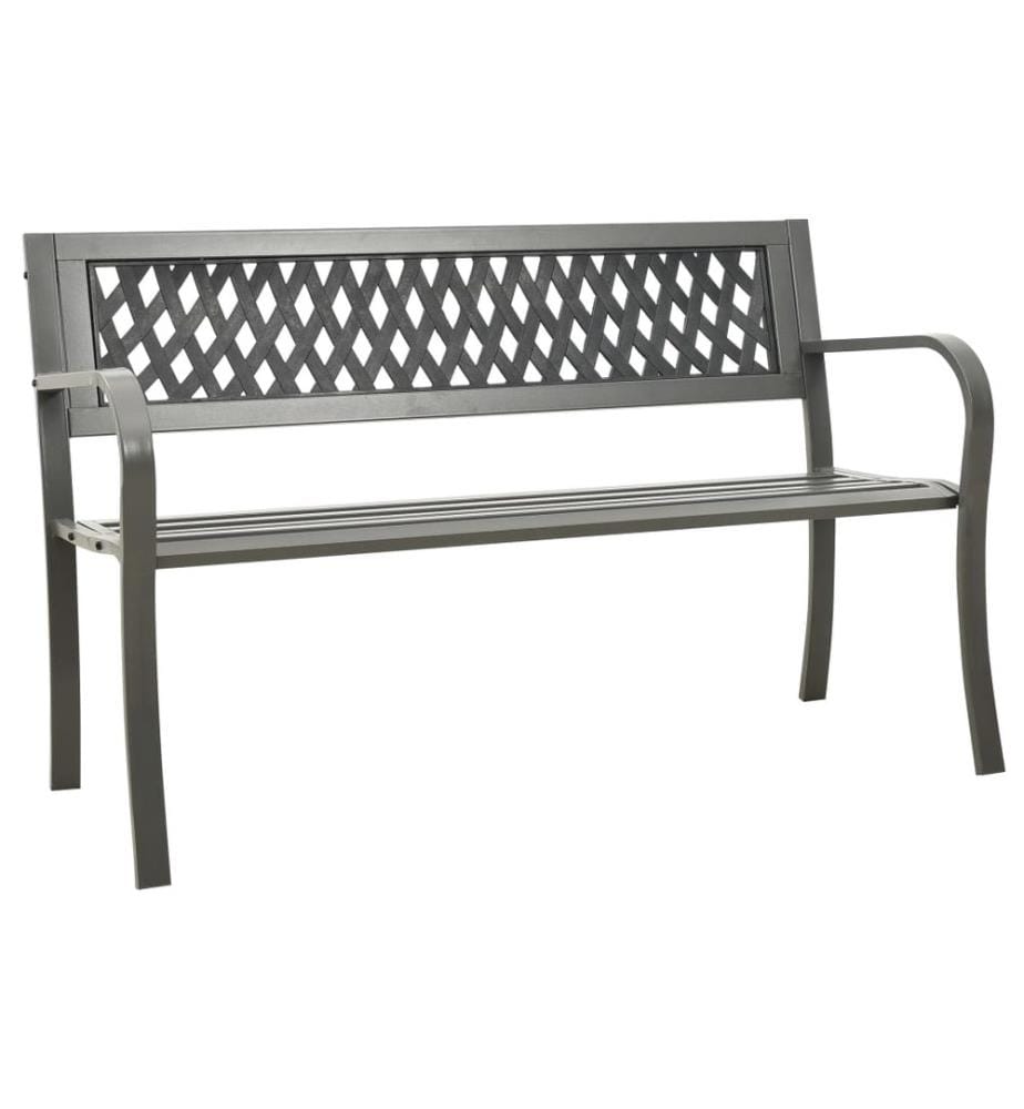 Banc de jardin 125 cm acier gris