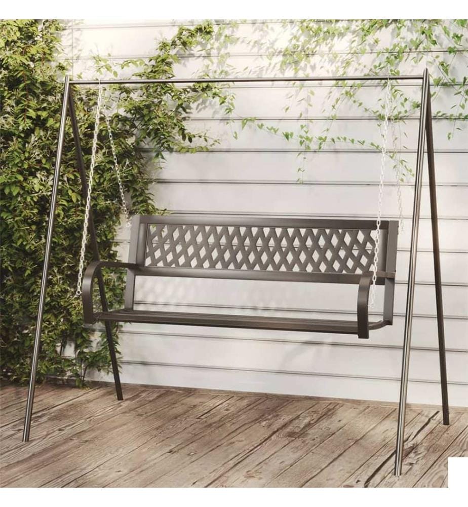 Balancelle de jardin 125 cm Acier et plastique Noir
