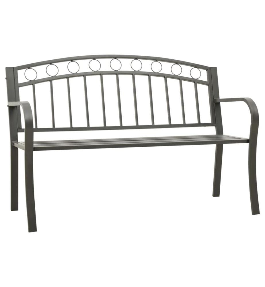 Banc de jardin Gris 120 cm Acier