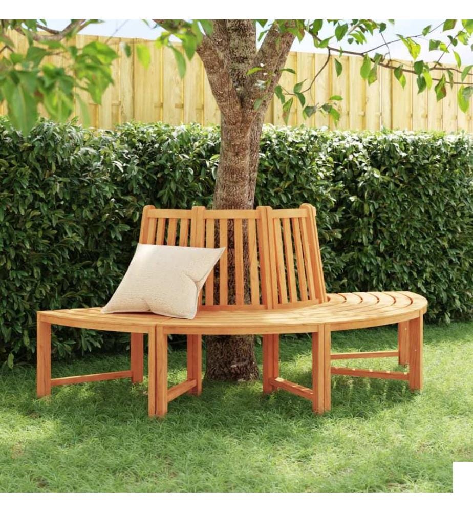 Banc circulaire demi-rond Ø201 cm bois massif de teck