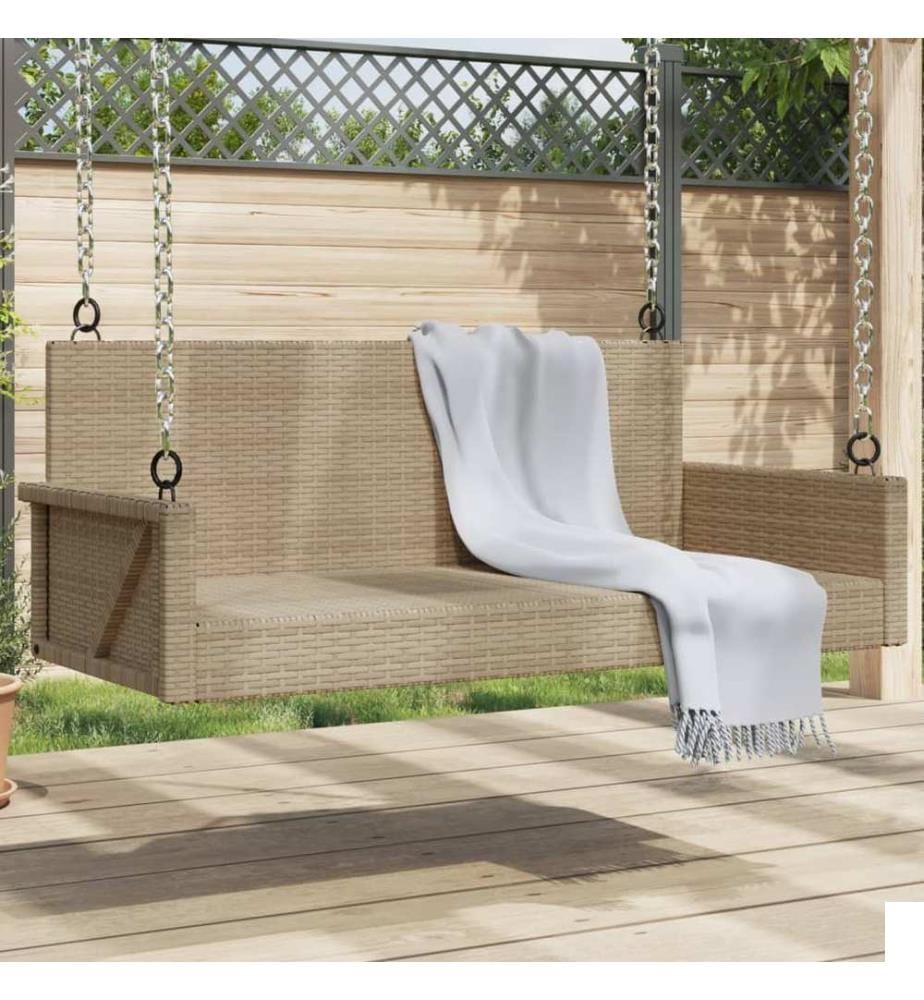 Balancelle beige 119x56x48 cm résine tressée