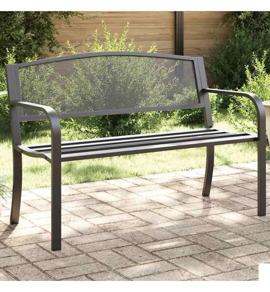 Banc de jardin 119 cm noir acier