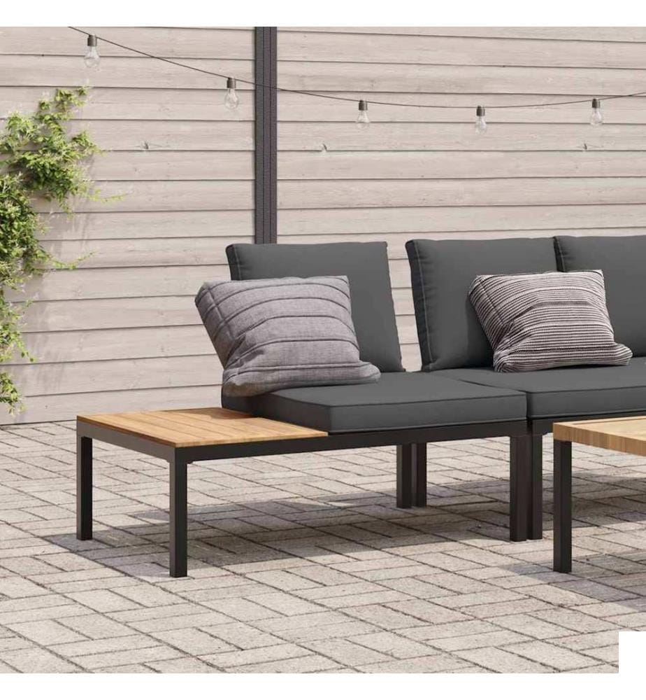 Banc de jardin avec coussins noir aluminium