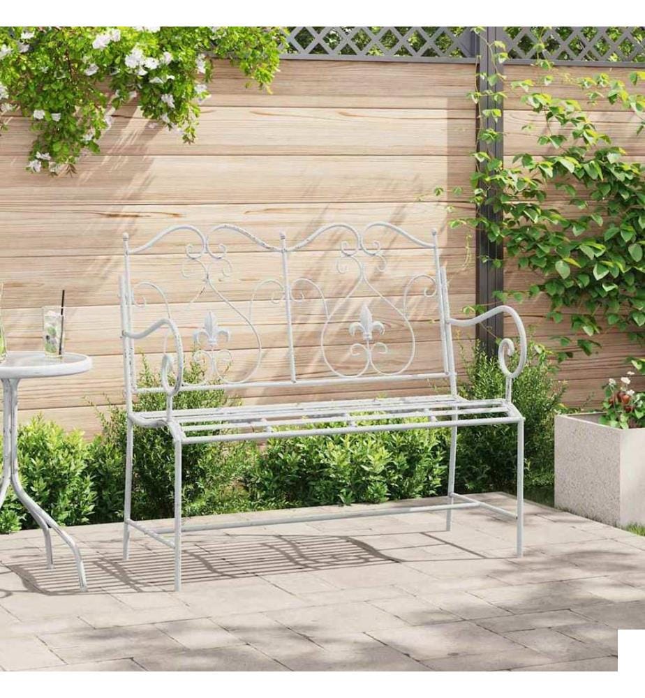 Banc de jardin Blanc antique 104 x 54 x 93 cm Acier