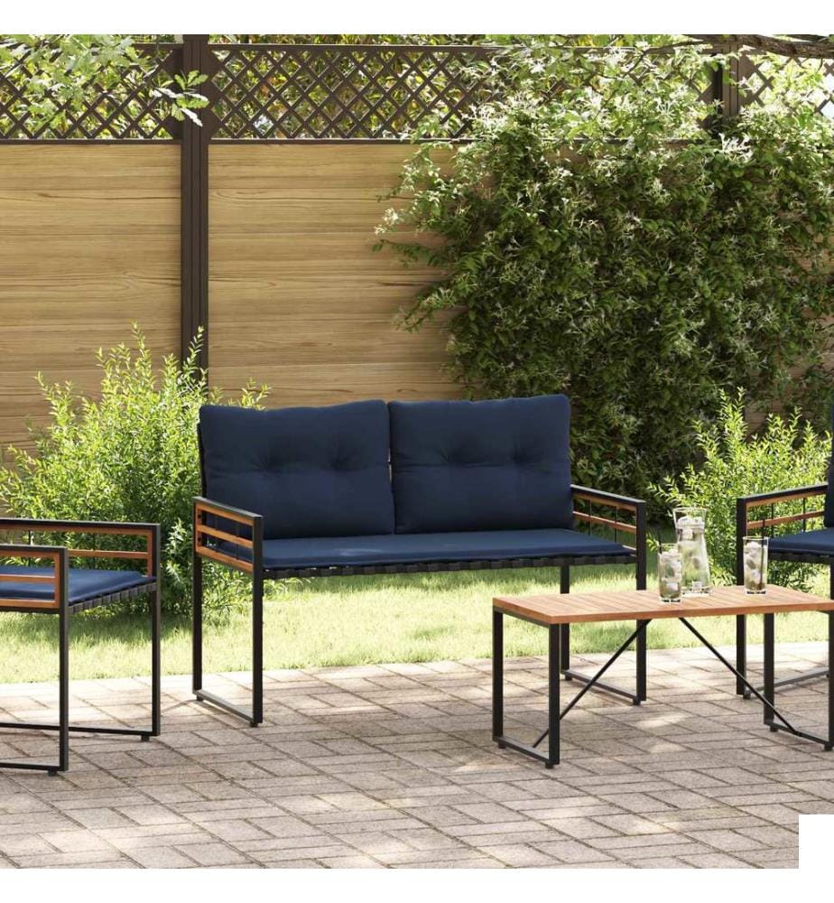 Banc à couches en bois Uni Bleu marine 114 x 55 x 77 cm
