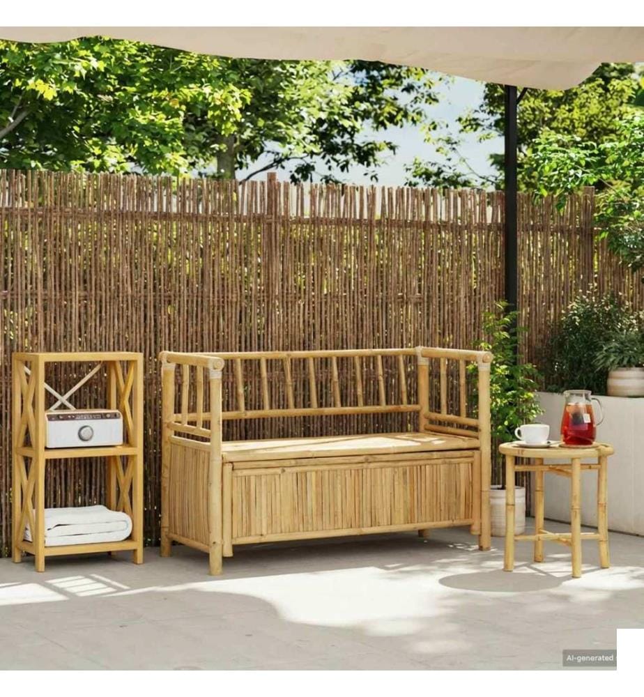 vidaXL Banc de Rangement de Jardin 110 x 47 x 80 cm Bambou Naturel