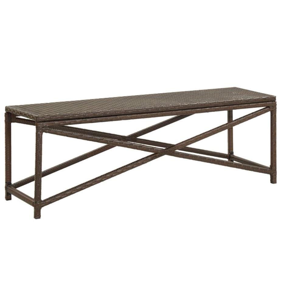 Banc de jardin 120 cm Résine tressée Marron