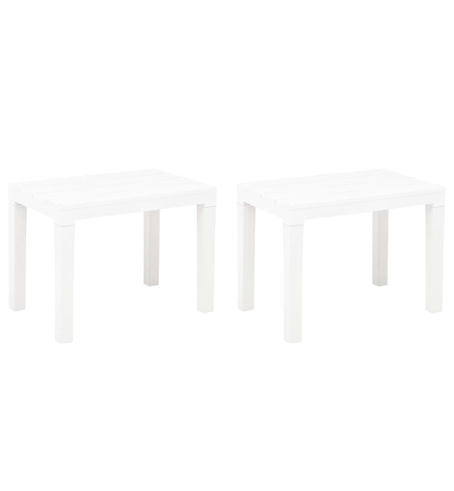 Bancs de jardin lot de 2 Blanc Plastique
