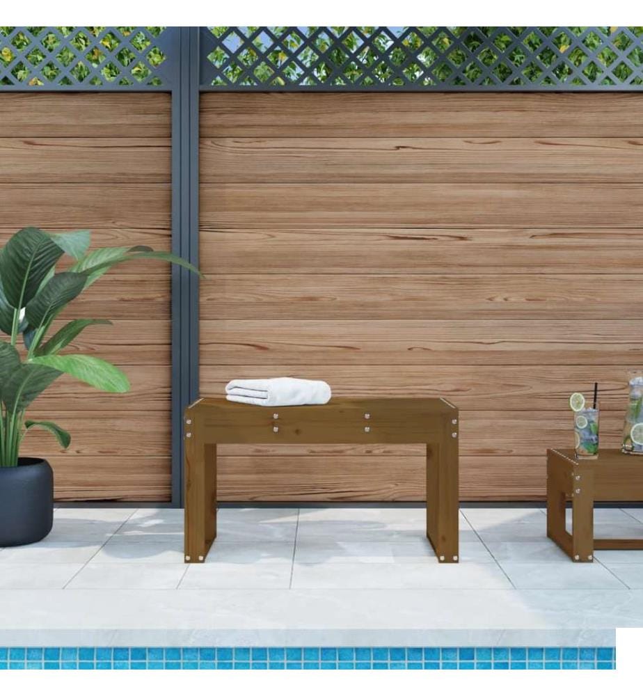 Banc de jardin marron miel 80x38x45 cm bois de pin massif