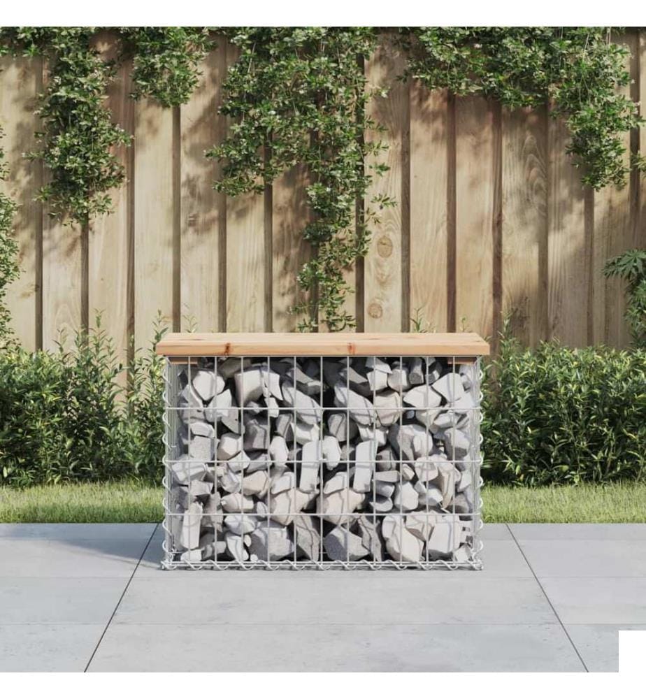 Banc de jardin design de gabion 63x31,5x42cm bois massif de pin