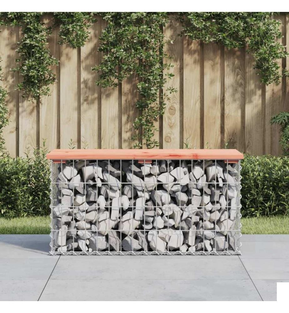 Banc jardin design gabion 83x31,5x42 cm bois massif de douglas