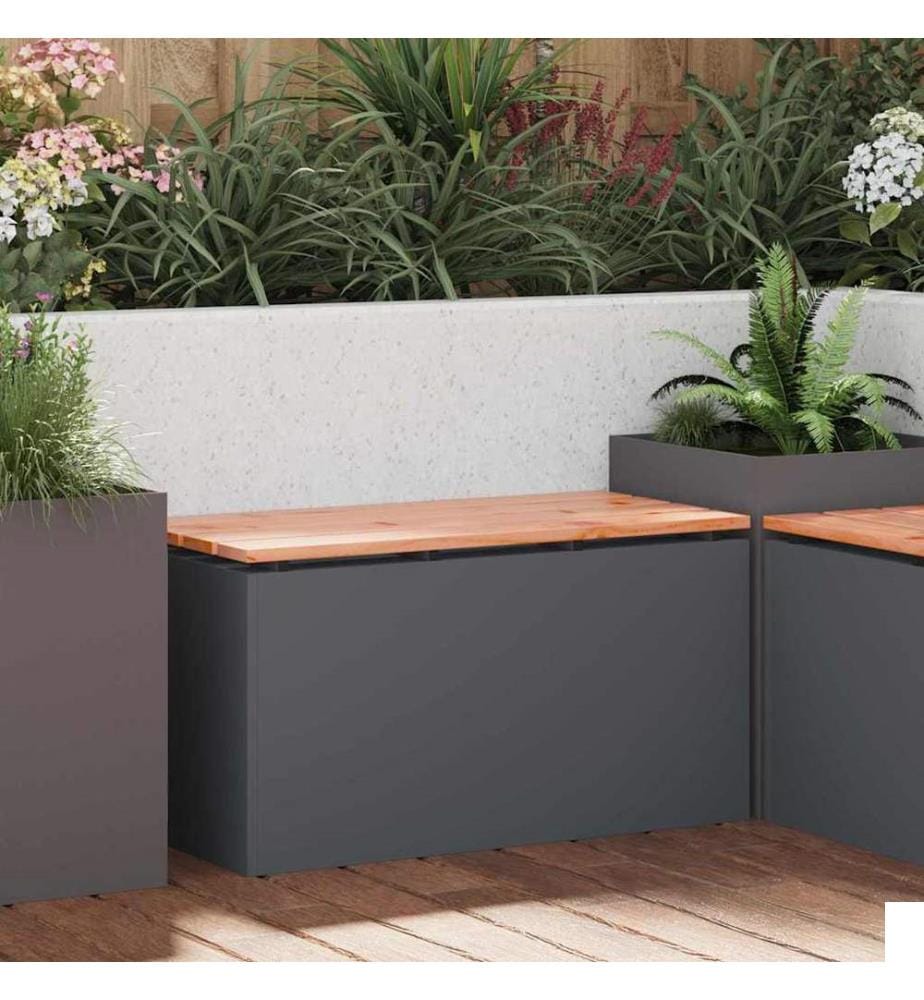 Banc de jardin Anthracite 80 x 40 x 43 cm Acier
