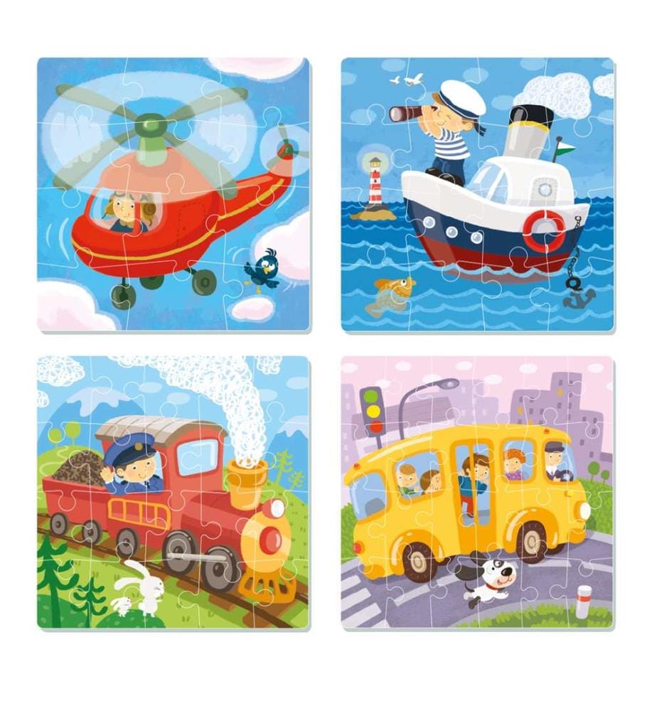 Puzzle 4en1 Les Transports, 36m+