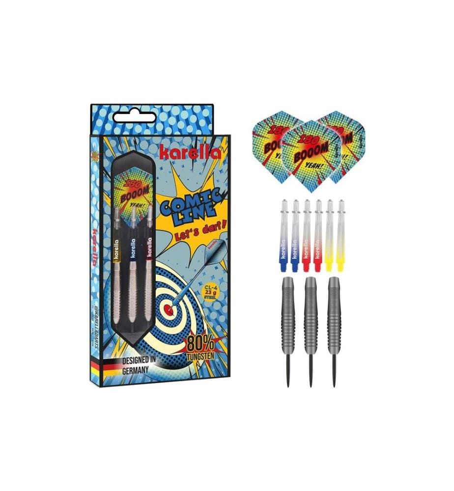 Karella Fléchettes en acier Comic Line CL-4 23 g, 3 pièces