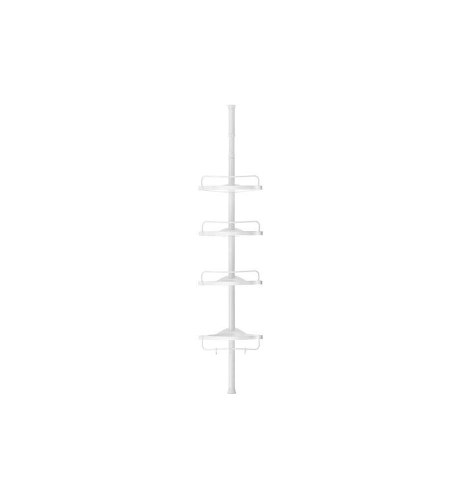 Songmics - Supports pour produit de douche avec étagères Blanc, tube d'acier
