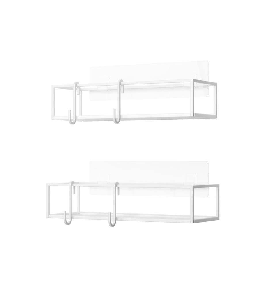 UMBRA - Supports pour produit de douche Cubiko Lot de 2, Blanc, acier